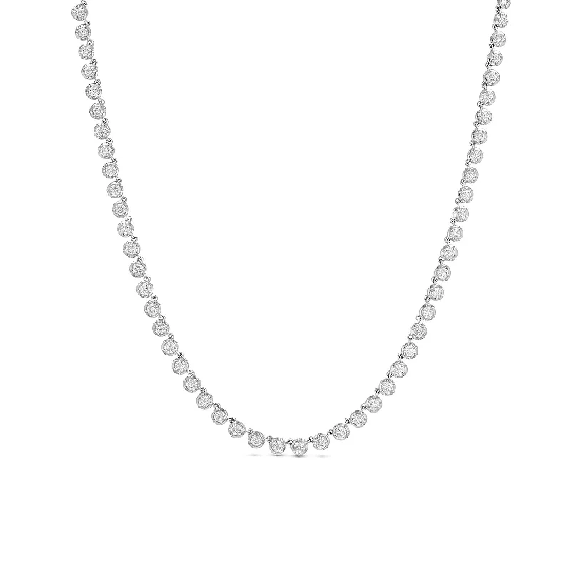 Necklaces and pendants with matching rings for a coordinated set of jewelry-14k Heirloom Diamond Tennis Necklace - 16"