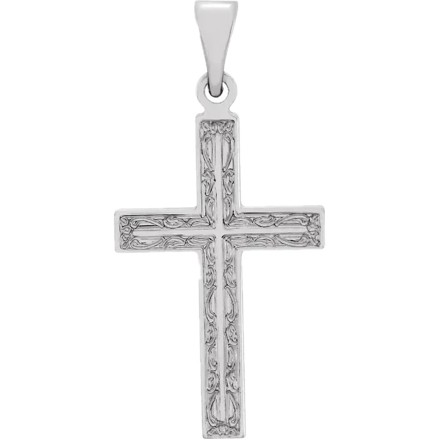 Necklaces and pendants with matching rings for a coordinated set of jewelry-14K White Gold Cross Pendant