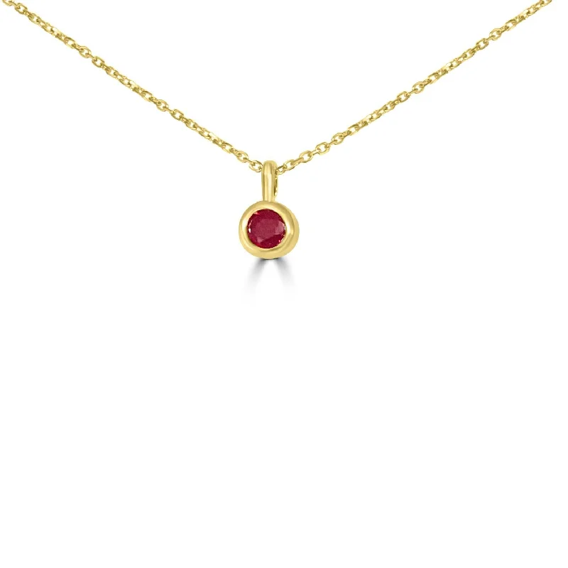 Necklaces and pendants with pearls for a classic and sophisticated touch-14K Yellow Gold 4MM Bezel Rhodolite Necklace