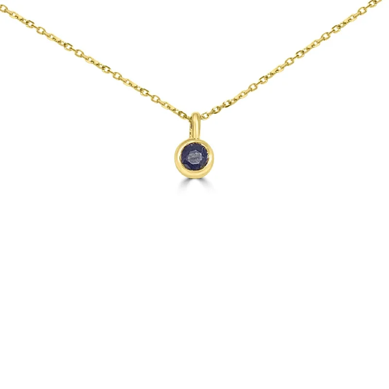 Stunning necklaces and pendants with sapphire gemstones for a luxurious blue hue-14K Yellow Gold 4MM Bezel Sapphire Necklace