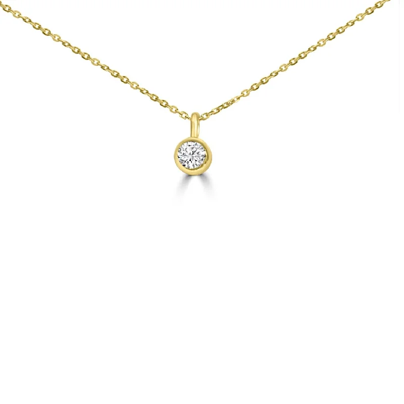 Unique necklaces and pendants with vintage-inspired designs for timeless appeal-14K Yellow Gold 4MM Bezel White Topaz Necklace