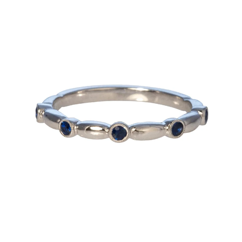 Layered necklaces and pendants for a trendy and fashionable stacked look-.15ct Sapphire 14K White Gold Halfway Band