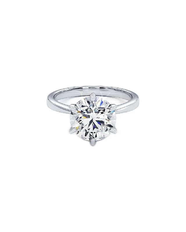 Rings with adjustable bands for perfect fit -3.14Ct Gia Certified F-Vs1 Round Brilliant Petite Ring