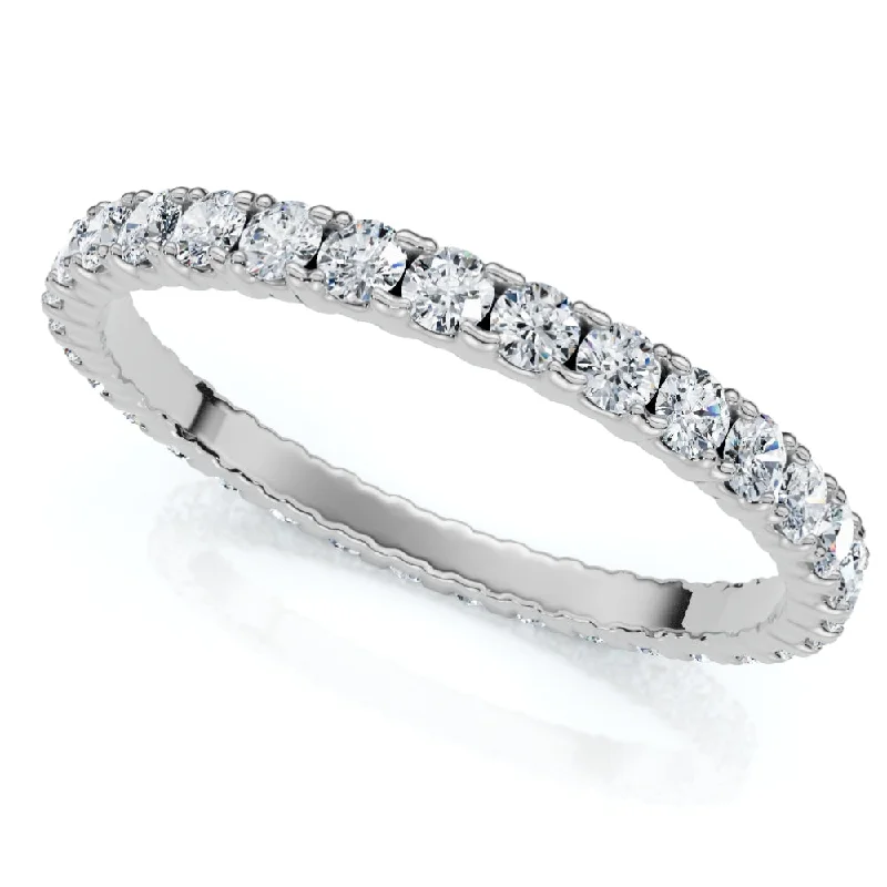 Rings with double bands for modern twist -5/8Ct Diamond Eternity Wedding Ring 14k Gold or Platinum Lab Grown