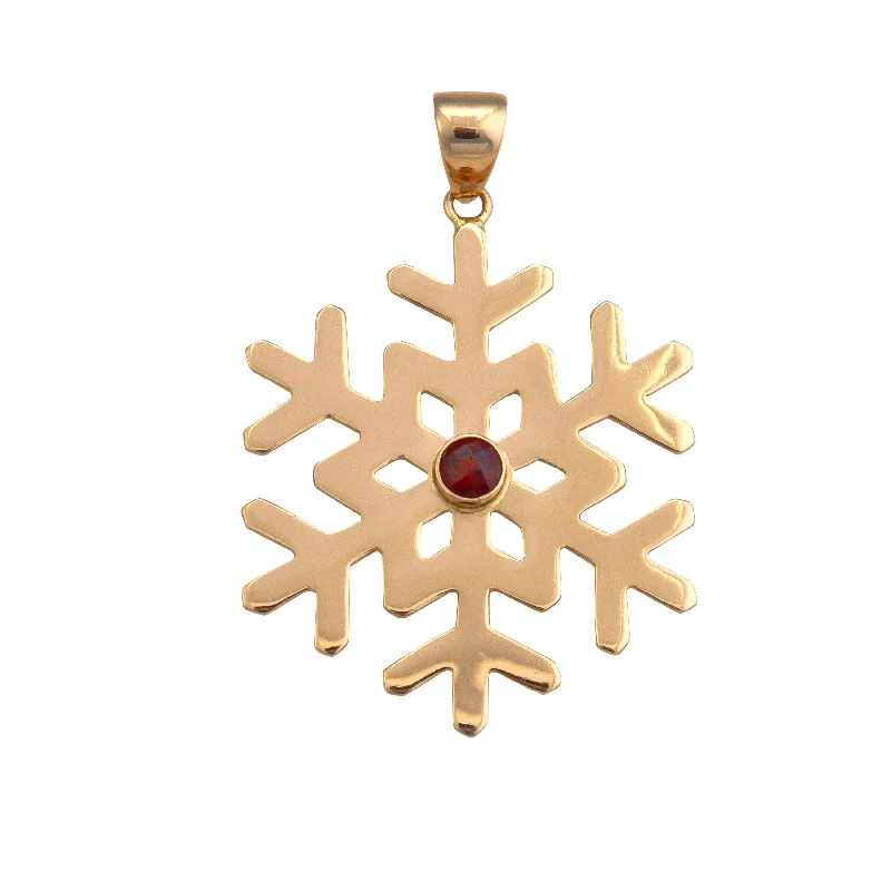 Necklaces and pendants with star-shaped designs for a whimsical, celestial touch-Alchemia Garnet Snowflake Pendant