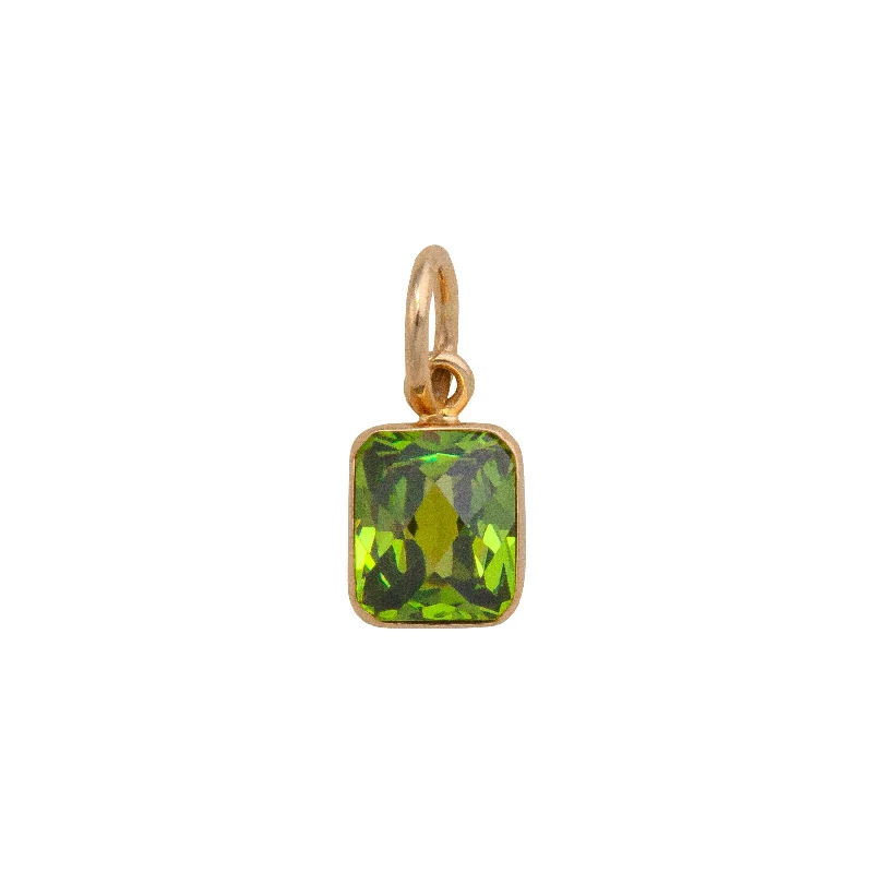 Best necklaces and pendants with cross pendants for a spiritual, meaningful symbol-Alchemia Lab Created Peridot Rectangle Charm Pendant