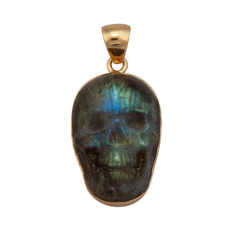 Stylish necklaces and pendants with diamonds for a glamorous and elegant look-Alchemia Labradorite Medium Skull Pendant