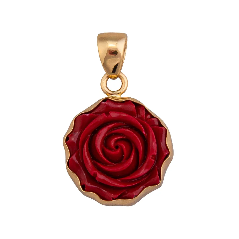 Necklaces and pendants with engraved messages for a deeply personal, sentimental gift-Alchemia Red Resin Rose Pendant