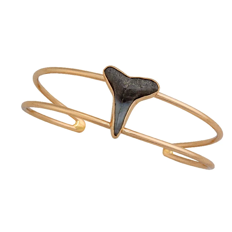 Layered necklaces and pendants for a trendy and fashionable stacked look-Alchemia Shark Tooth Double Band Mini Cuff