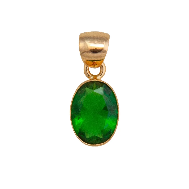 Best necklaces and pendants with butterfly wings for a delicate, graceful style-Alchemia Synthetic Emerald Oval Pendant