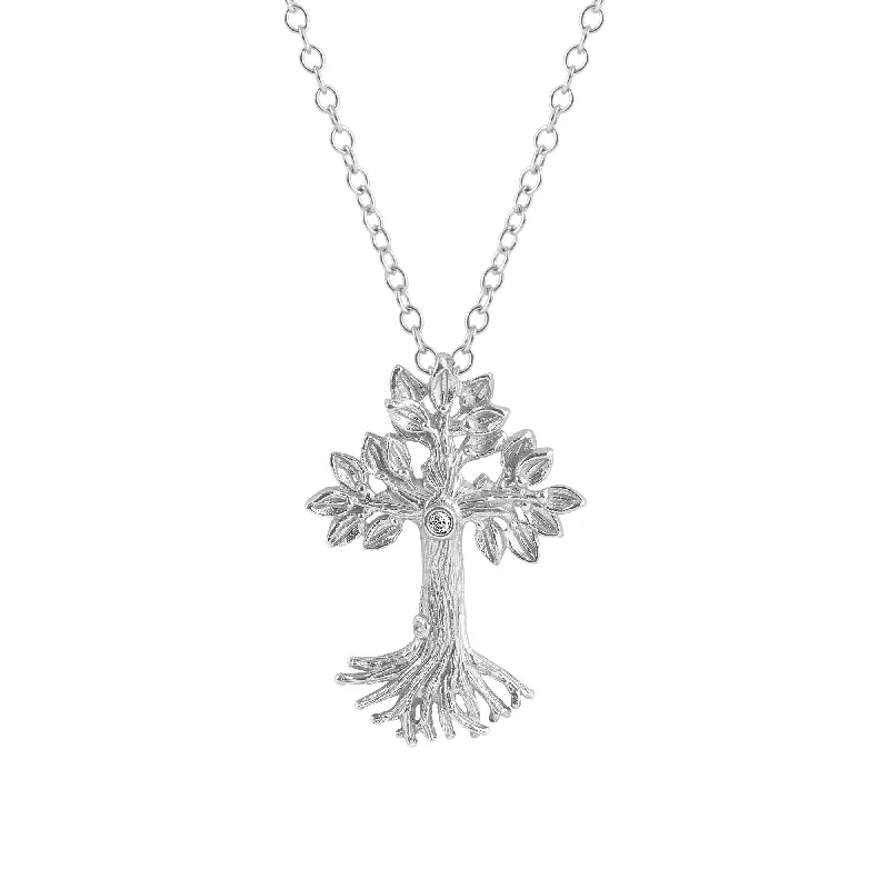 Best necklaces and pendants with silver chains for a sleek, timeless look-Armenian Tree of Life 25mm Cross Pendant Necklace with Diamonds