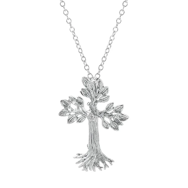 Best necklaces and pendants with cross pendants for a spiritual, meaningful symbol-Armenian Tree of Life 33mm Cross Pendant Necklace with Diamonds