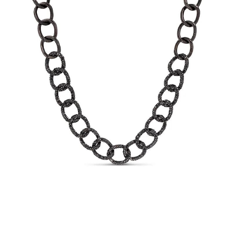 Best necklaces and pendants with glowing moonstone for an ethereal glow-Black Diamond London Link Necklace - 17"