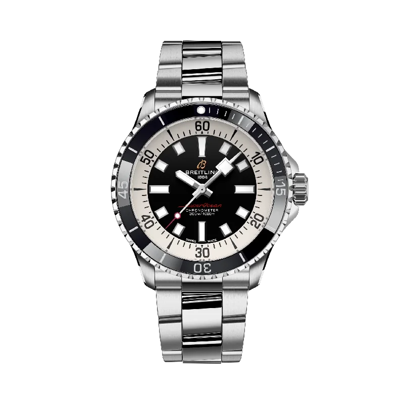 Best necklaces and pendants with crystal accents for a sparkling and elegant style-SUPEROCEAN AUTOMATIC 42- STAINLESS STEEL/BLACK