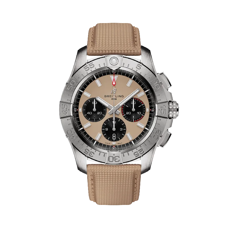 Necklaces and pendants with geometric pendants for a clean, contemporary design-AVENGER B01 CHRONOGRAPH 44- STAINLESS STEEL/BEIGE