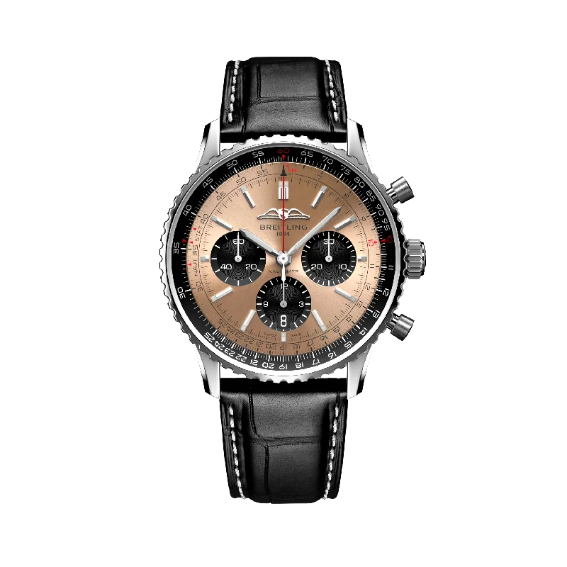 Beautiful necklaces and pendants with layered chains for a fashionable, chic look-NAVITIMER B01 CHRONOGRAPH 43- STAINLESS STEEL