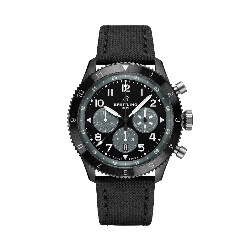 Best necklaces and pendants for weddings with matching designs for bride and groom-SUPER AVI B04 CHRONOGRAPH GMT 46 MOSQUITO NIGHT FIGHTER- CERAMIC/BLACK