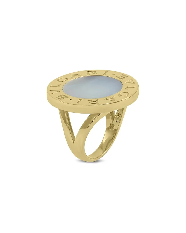 Stackable rings with mixed metal finishes -Bulgari 18K White Chalcedony Ring