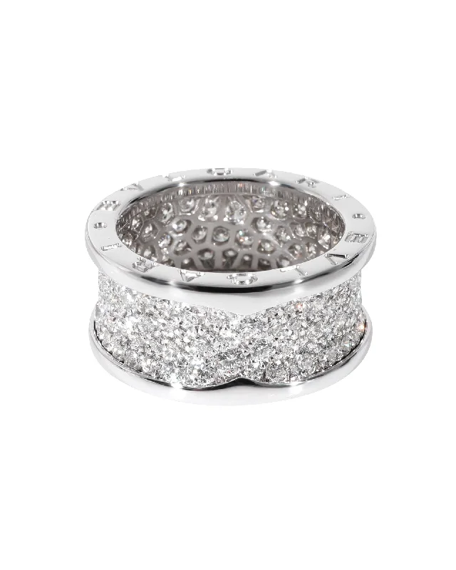 Rings with wide bands for statement wear -BVLGARI B.zero1 Diamond Ring in 18k White Gold 2.24 CTW