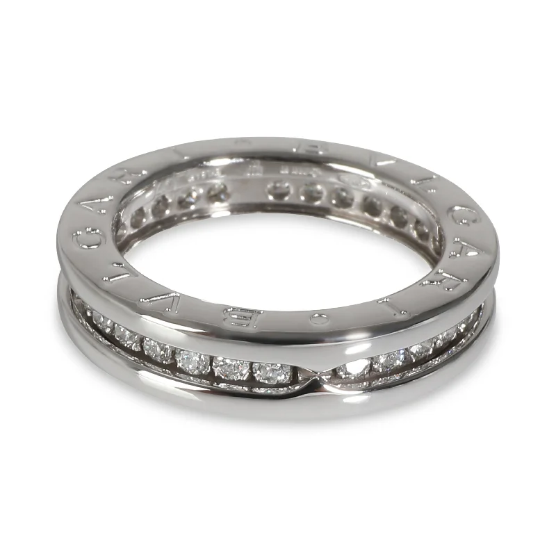 Rings with agate slices for earthy style -BVLGARI B.zero1 Fashion Ring in 18k White Gold 0.45 CTW