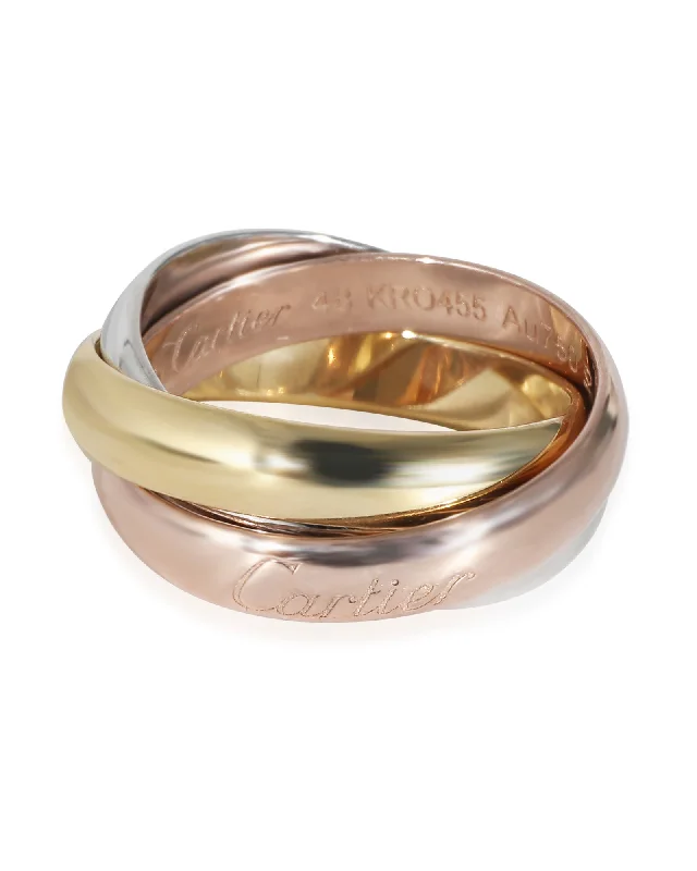 Rings with knot motifs for symbolic love -Cartier Classic Trinity Ring in 18k 3 Tone Gold