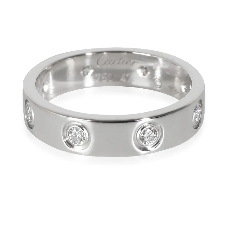 Sterling silver rings with vibrant turquoise stones -Cartier Love Band in 18k White Gold 0.19 CTW