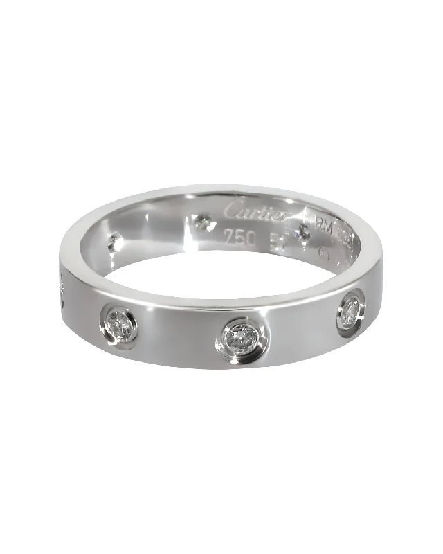 Rings with gothic-inspired skull motif details -Cartier Love Diamond Wedding Band in 18KT White Gold 0.19 CTW