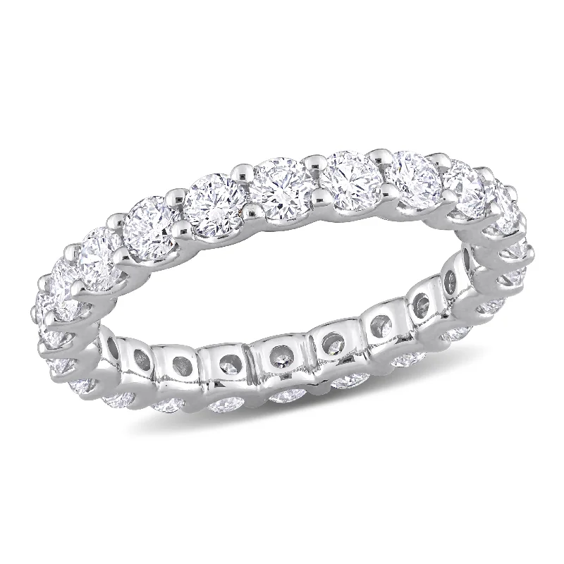 Rings with raw citrine for sunny charm -Created Forever 2 1/5ct TW Lab-Grown Diamond Eternity Band in 14k White Gold