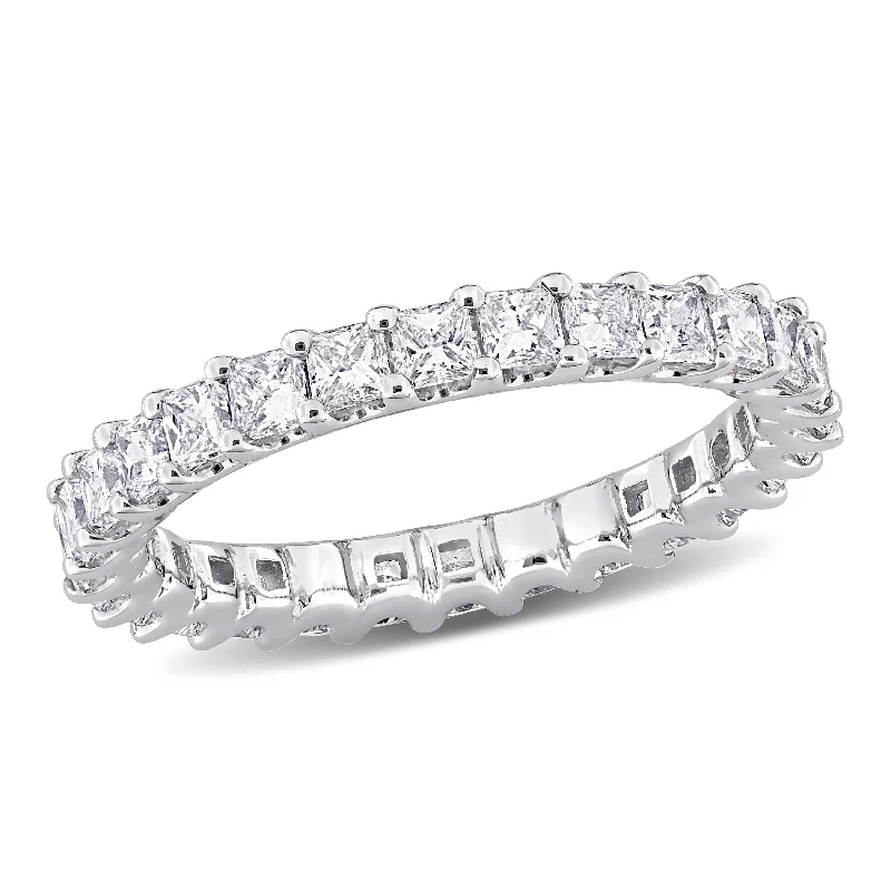 Rings with lotus flower engravings for peace -Created Forever 2ct TW Princess-Cut Lab-Grown Diamond Eternity Ring in 14k White Gold