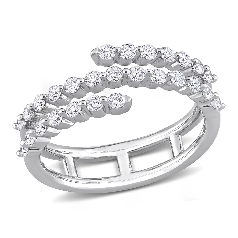 Titanium rings with rugged brushed metal look -Created Forever 5/8ct TW Lab-Grown Diamond Coil Ring in Platinum Silver