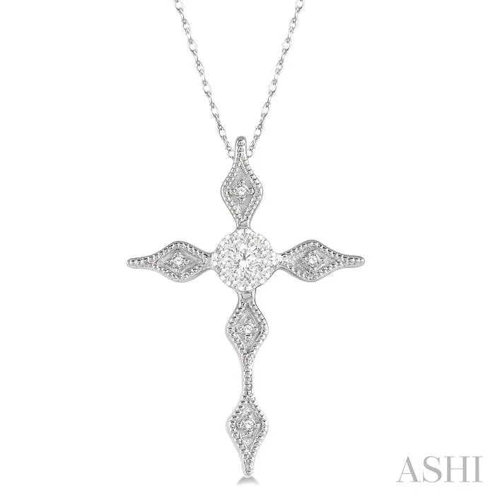 Necklaces and pendants with angel wing motifs for a spiritual, meaningful design-CROSS LOVEBRIGHT DIAMOND FASHION PENDANT