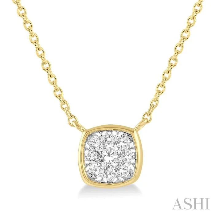 Best necklaces and pendants with zodiac signs for a celestial, astrology-inspired vibe-CUSHION SHAPE LOVEBRIGHT ESSENTIAL DIAMOND PENDANT