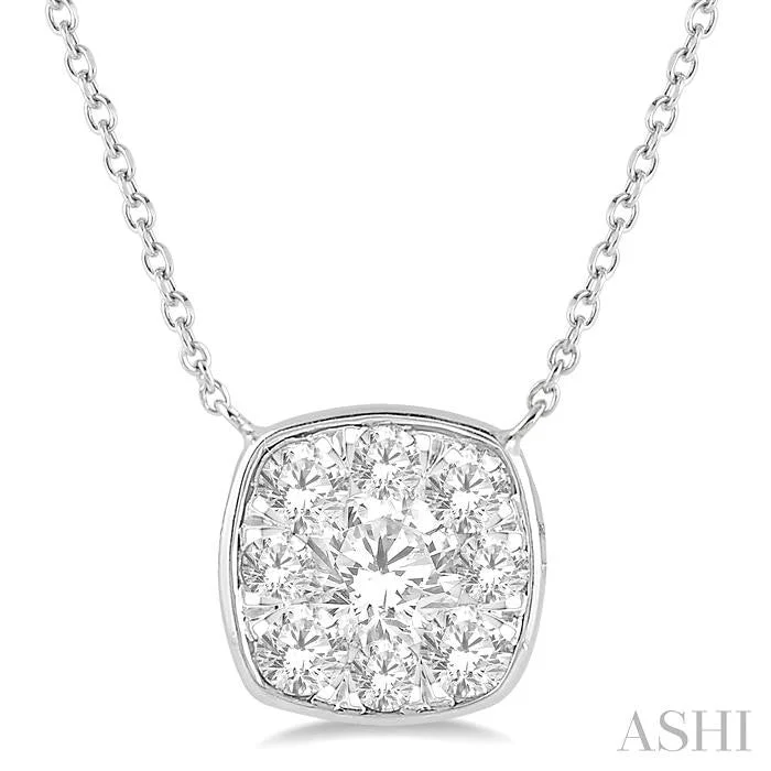 Best necklaces and pendants with rose gold for a warm and romantic appeal-CUSHION SHAPE LOVEBRIGHT ESSENTIAL DIAMOND PENDANT