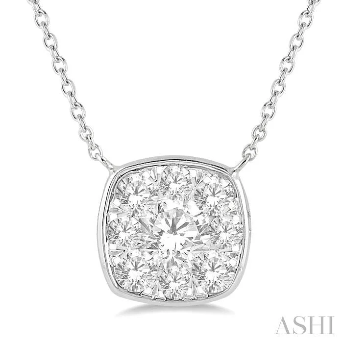 Best necklaces and pendants with heart-shaped designs for a romantic look-CUSHION SHAPE LOVEBRIGHT ESSENTIAL DIAMOND PENDANT