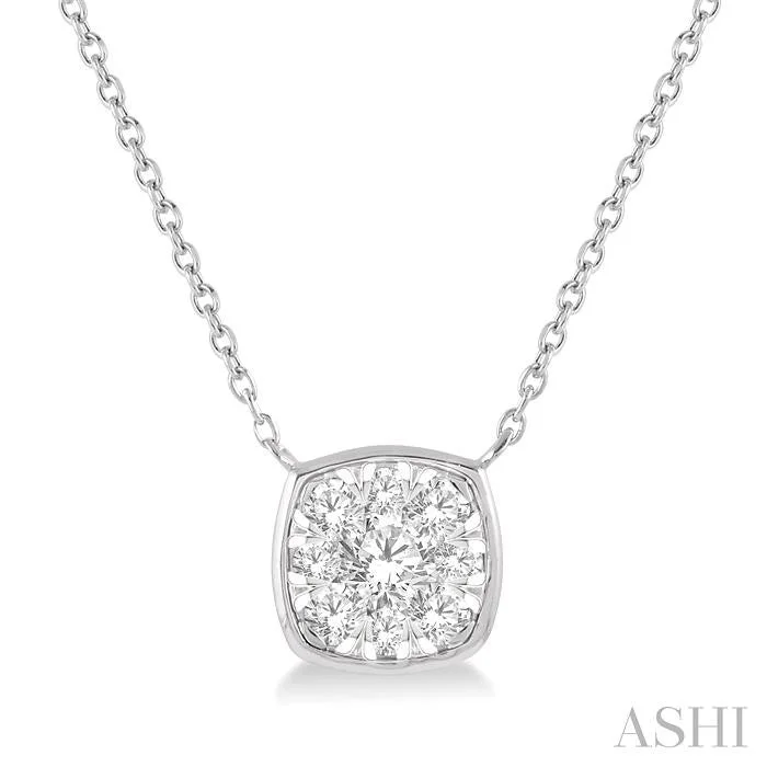 Best necklaces and pendants with crystal accents for a sparkling and elegant style-CUSHION SHAPE LOVEBRIGHT ESSENTIAL DIAMOND PENDANT