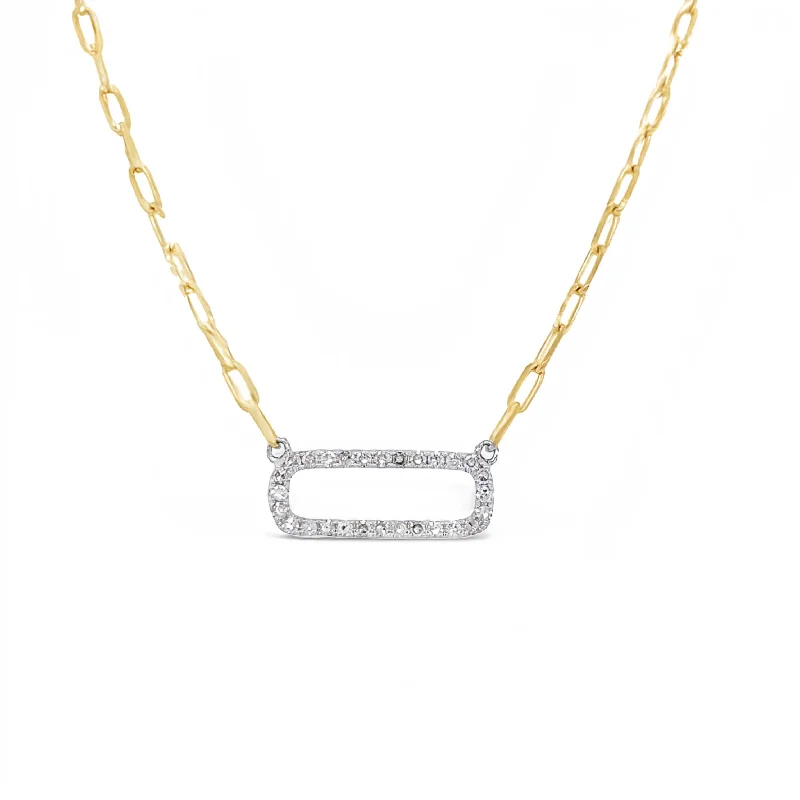 Best necklaces and pendants with rose gold for a warm and romantic appeal-14K Yellow Gold Paper Clip Diamond Station Necklace