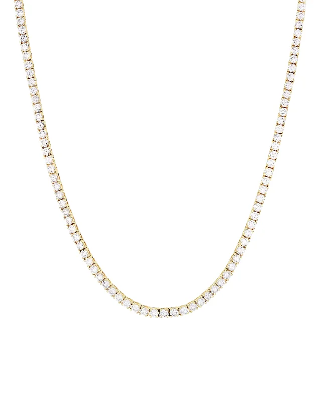 Beautiful necklaces and pendants with layered chains for a fashionable, chic look-14K Yellow Gold 7.45ctw Diamond Tennis Necklace