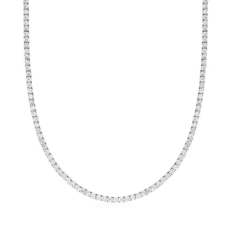 Necklaces and pendants with crescent moon designs for a celestial and mystical feel-14K White Gold 7ctw Diamond Tennis Necklace