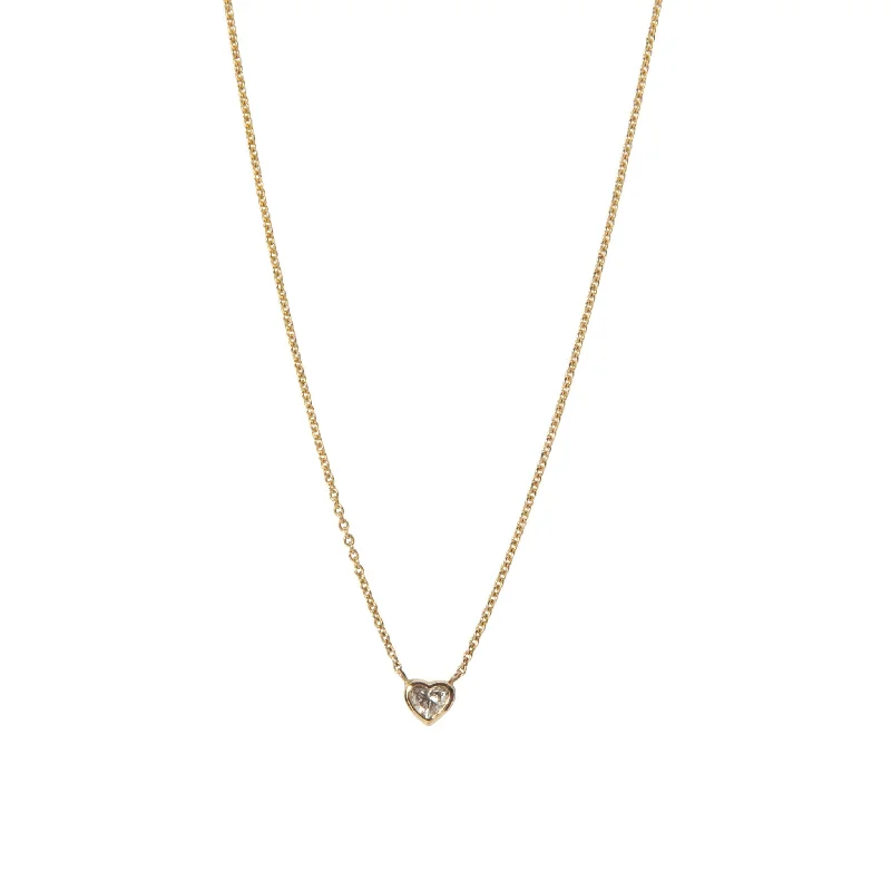 Trendy necklaces and pendants with geometric shapes for a modern aesthetic-Diamond 14K White Gold Heart Necklace