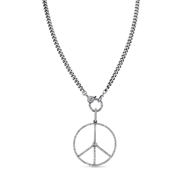 Best necklaces and pendants with butterfly wings for a delicate, graceful style-Diamond Peace Sign Necklace