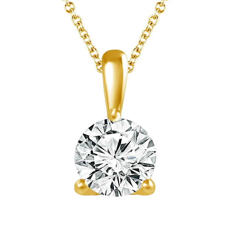 Necklaces and pendants with star-shaped designs for a whimsical, celestial touch-14K Yellow Gold Solitaire 1/2ct Diamond Pendant