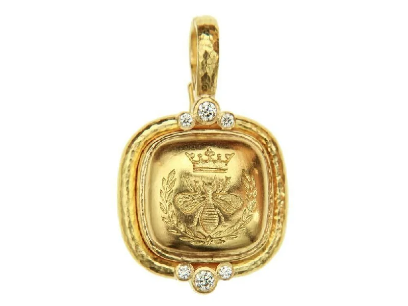 Stunning necklaces and pendants with sapphire gemstones for a luxurious blue hue-Elizabeth Locke Gold “Queen Bee” Diamond Pendant