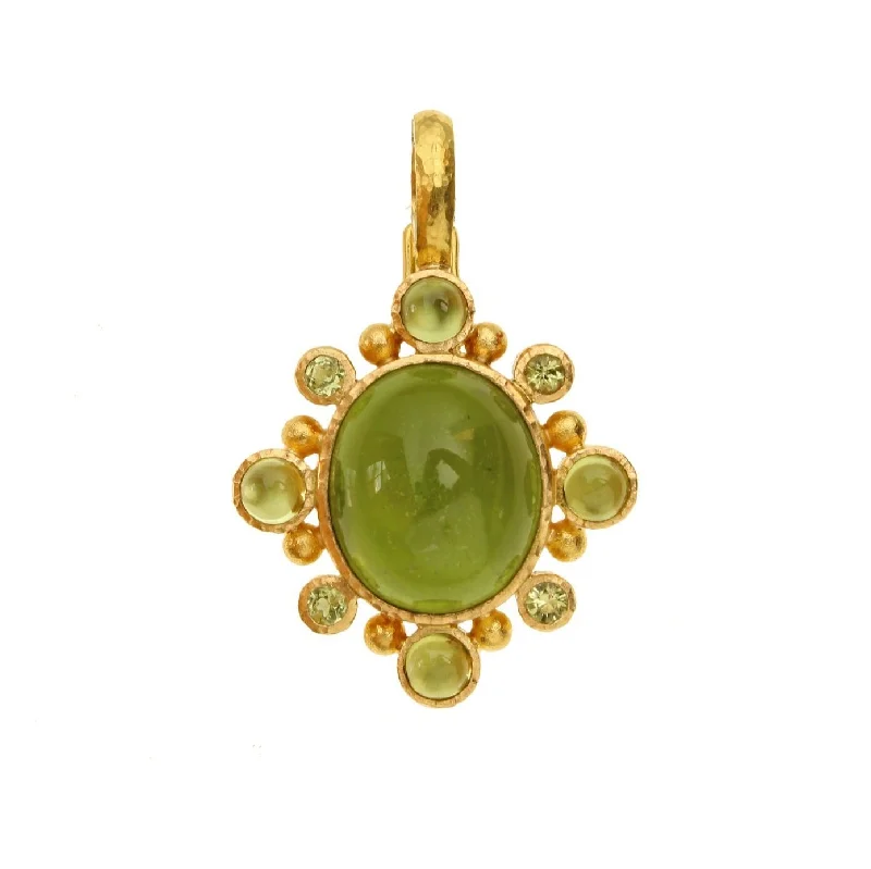 Best necklaces and pendants with cross pendants for a spiritual, meaningful symbol-Elizabeth Locke Oval Peridot Pendant