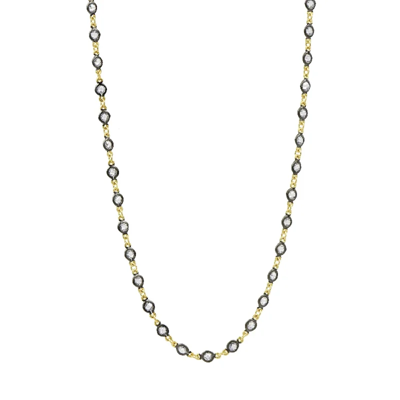 Necklaces and pendants with enamel accents for a colorful, eye-catching appearance-Faceted Stones Wrap Chain Necklace