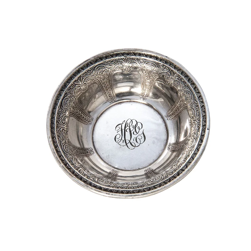 Best necklaces and pendants with intertwined designs for a symbol of unity-Estate Persian International Sterling Silver Round Nut Dish