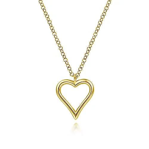 Beautiful necklaces and pendants with tree branch motifs for a nature-inspired design-Yellow Gold Open Heart Necklace