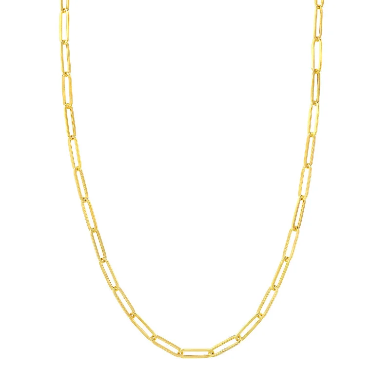 Necklaces and pendants with lock and key designs for a symbolic gesture-10K Yellow Gold 20" Paper Clip Chain Necklace