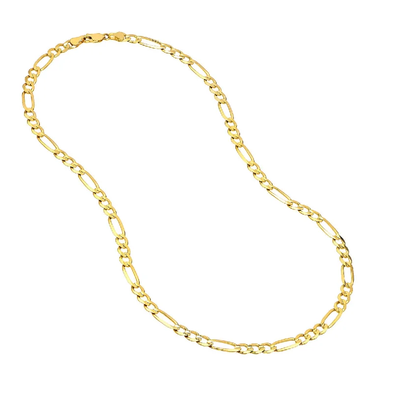 Necklaces and pendants with custom engravings for a personal, meaningful gift-10K Yellow Gold 22" Concave Figaro Chain