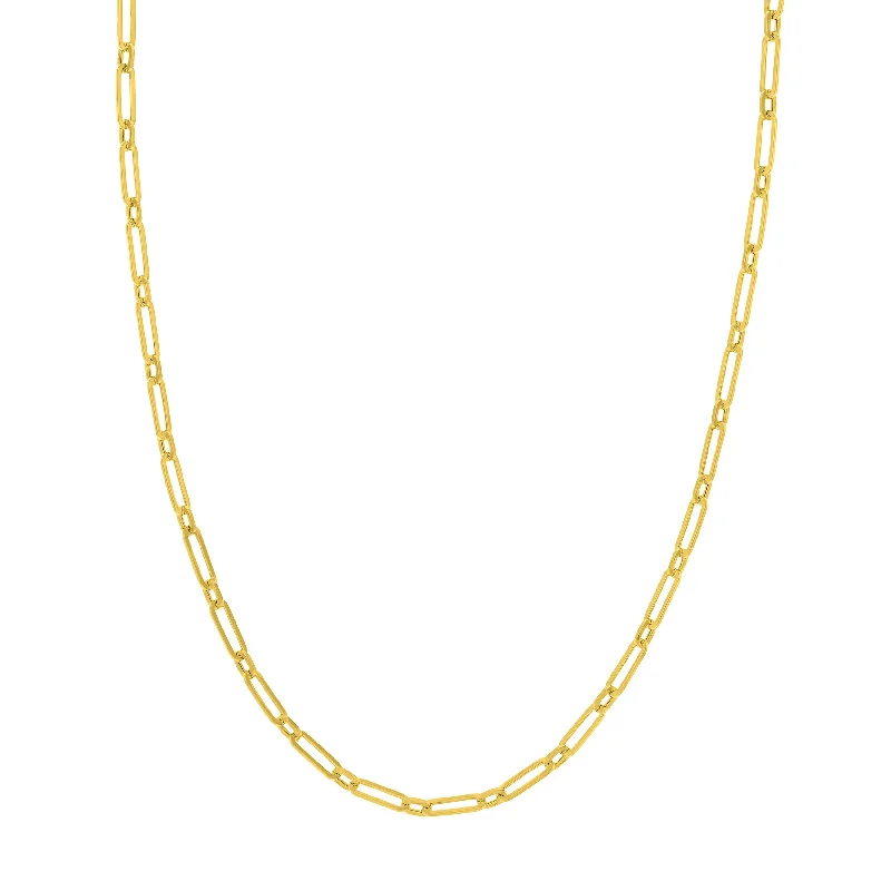 Best necklaces and pendants with adjustable chains for a customizable fit-14K Yellow Gold Paper Clip Necklace