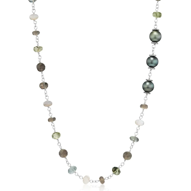 Stunning necklaces and pendants with sapphire gemstones for a luxurious blue hue-Grey & Green Mix Rope Necklace - 42"